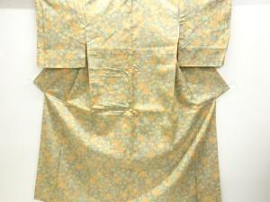 未使用品　草花模様織出し西陣お召着物